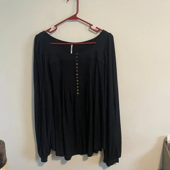 Free People Devin Henley Black - NWOT - Picture 3 of 5